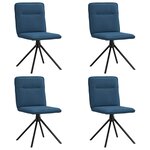 vidaXL Chaises à manger lot de 4 bleu tissu