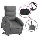vidaXL Fauteuil de massage inclinable Gris foncé Tissu