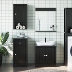 vidaXL Meubles de salle de bain 3 Pièces BERG noir bois de pin massif