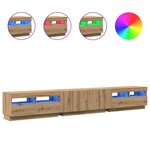 vidaXL Meuble TV avec lumières LED chêne artisanal bois d'ingénierie