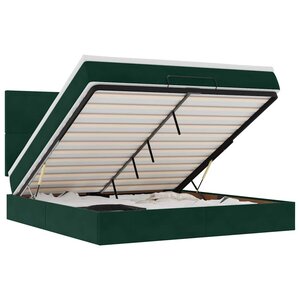 vidaXL Cadre de lit ottoman avec matelas vert foncé 160x200 cm velours