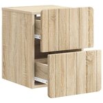 vidaXL Cabinet de chevet mural 2 Pièces Chêne Sonoma 33 x 34 5 x 43 cm
