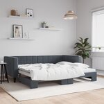vidaXL Lit de jour avec gigogne sans matelas gris foncé 90x200 cm