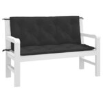 vidaXL Coussins de banc jardin lot de 2 noir 120x50x7 cm tissu Oxford