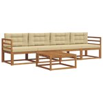 vidaXL Ensemble de canapés d'extérieur 5 Pièces Naturel et Beige