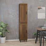 Vidaxl buffet haut chêne marron 35x34x180 cm bois d'ingénierie