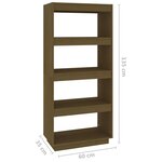 vidaXL Bibliothèque/Séparateur de pièce Marron miel 60x35x135 cm Pin