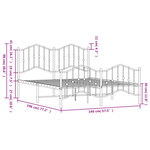 vidaXL Cadre de lit métal sans matelas avec pied de lit noir 140x190cm