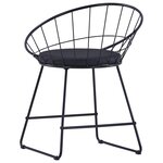 vidaXL Chaises à manger similicuir lot de 6 noir acier