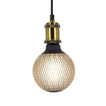 Ampoule déco led filament  aspect filet noir  g125  culot e27  4w cons. 2700k blanc chaud