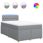 vidaXL Sommier à lattes de lit avec matelas Gris clair 120x200cm Tissu