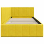 vidaXL Cadre de lit d'angle avec tête de lit Jaune 90 x 200 cm Velours