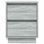 vidaXL Cabinet de chevet avec tiroir avec 2 Pièces Gris 39 x 34.5 x 50 cm