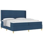 vidaXL Lit à ressorts avec matelas Bleu 200 x 200 cm tissu
