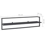 vidaXL Porte-serviettes Noir 95x25x22 cm Fer