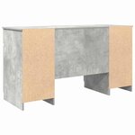vidaXL Bureau avec porte Gris béton 140 x 49 x 76 cm Bois d'ingénierie