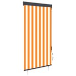 vidaXL Store roulant d'extérieur 80x250 cm Blanc et orange