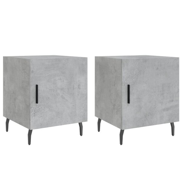 vidaXL Tables de chevet 2 Pièces gris béton 40x40x50 cm bois d’ingénierie