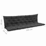 Vidaxl coussin pour balancelle anthracite 200 cm tissu