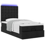 vidaXL Lit ottoman avec matelas et LED noir 80x200cm tissu