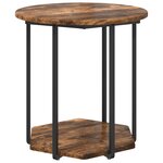 Table d'appoint vidaXL 2 Pièces en chêne fumé  bois d'ingénierie et métal