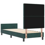 vidaXL Cadre de lit avec tête de lit Vert foncé 80 x 200 cm Velours