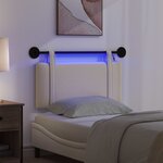 vidaXL Tête de lit suspendue Avec lumière LED Crème Tissu