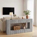 vidaXL Table console Gris Sonoma 155 x 29 x 74 cm Bois d’ingénierie