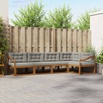 vidaXL Ensemble de canapés d'extérieur 5 Pièces Naturel et gris clair