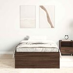 vidaXL Cadre de lit sans matelas chêne marron 75x190 cm