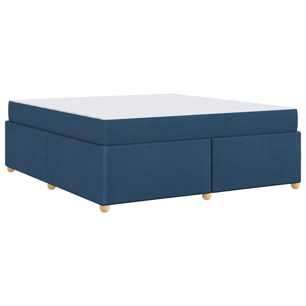 vidaXL Cadre de lit avec matelas Bleu 180 x 200 cm tissu