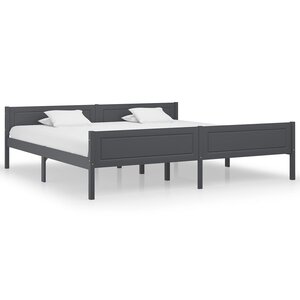 vidaXL Cadre de lit sans matelas bois massif de pin gris 200x200 cm