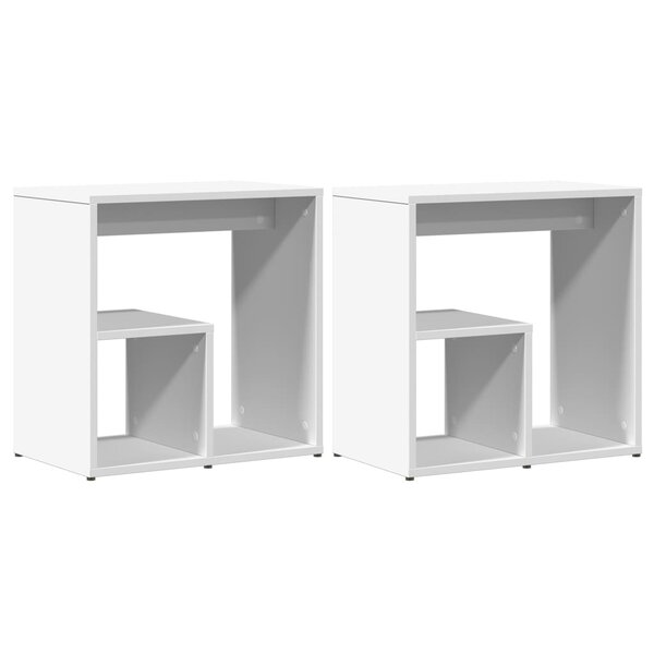 vidaXL Tables d'appoint 2 Pièces blanc 50x30x50 cm bois d’ingénierie