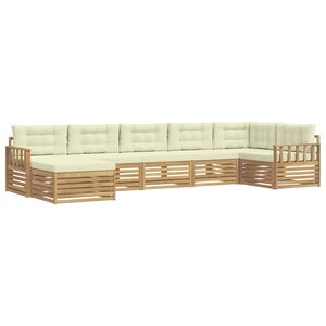 vidaXL Ensemble de canapés d'extérieur 7 pc Blanc et crème