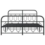 vidaXL Cadre de lit métal sans matelas avec pied de lit noir 135x190cm