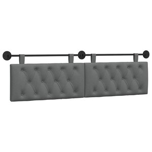 vidaXL Tête de lit suspendue Gris foncé Tissu