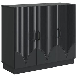 vidaXL Buffet Noir 89 x 34 5 x 77 cm Bois d'ingénierie