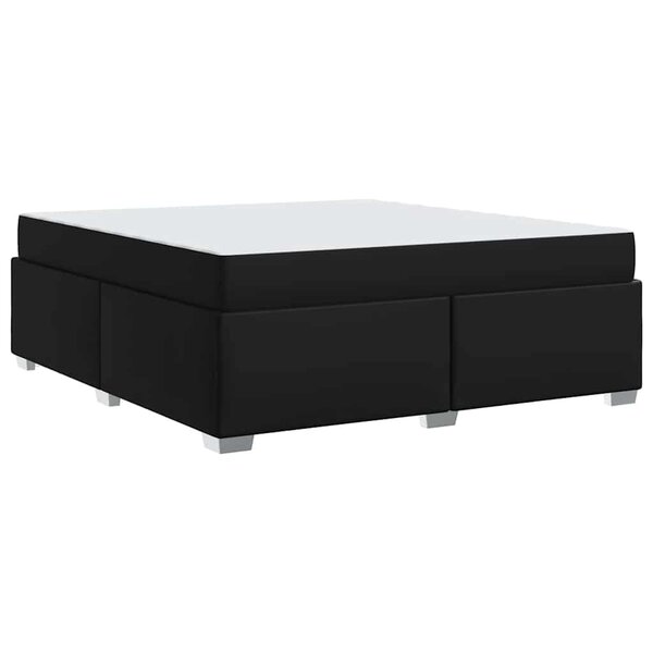 vidaXL Cadre de lit avec matelas Noir 200 x 200 cm tissu