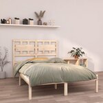 Vidaxl cadre de lit bois massif 140x190 cm