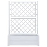 vidaXL Jardinière avec treillis 100x43x142 cm PP Blanc