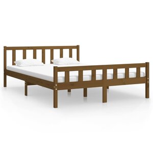 vidaXL Cadre de lit sans matelas marron miel bois massif