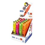 Milan Capsule Fluo Présentoir de 20 Portemines avec Caoutchouc - Mine 0 9 mm Graphite 2B - Bouton Poussoir Mécanique - Caoutchouc Milan Extra Large - Couleurs Assorties