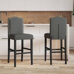 vidaXL Chaises de bar lot de 2 bois massif d'hévéa et tissu