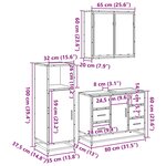 vidaXL Ensemble de meubles de salle de bain 3 Pièces chêne sonoma