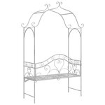vidaXL Banc de jardin avec coussin Blanc 104 x 54 x 93cm Acier