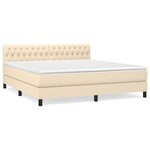 vidaXL Sommier à lattes de lit avec matelas Crème 180x200 cm Tissu