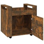 vidaXL Chariot de bureau Chêne fumé 60x45x60 cm Bois d'ingénierie