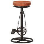 vidaXL Tabourets de bar lot de 2 noir/marron cuir véritable de chèvre