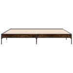 vidaXL Cadre de lit chêne fumé 200x200 cm bois d'ingénierie et métal