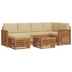 vidaXL Ensemble de canapés d'extérieur 7 pc Naturel et Beige Polyester